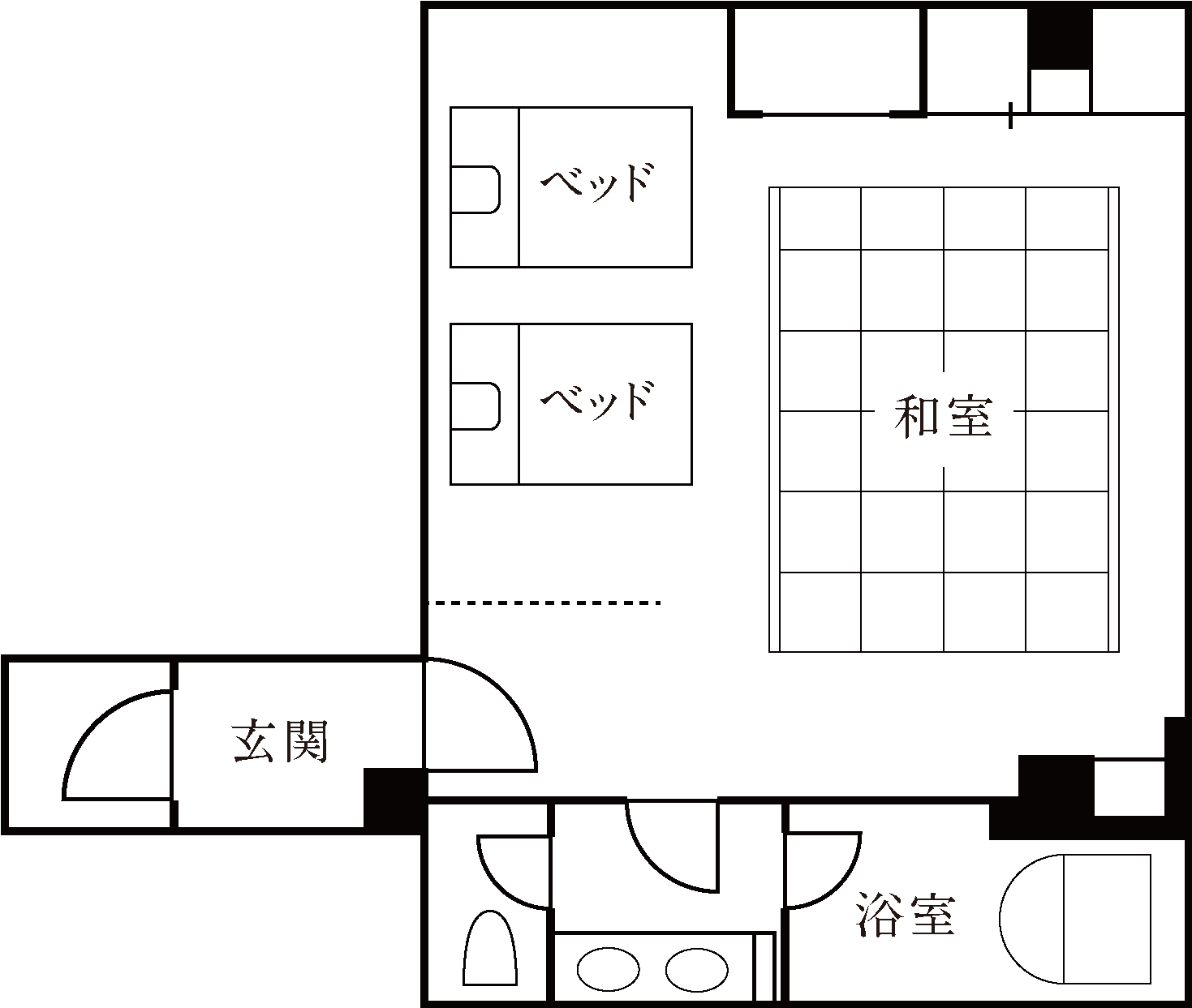 内湯付客室218［8畳和洋室］